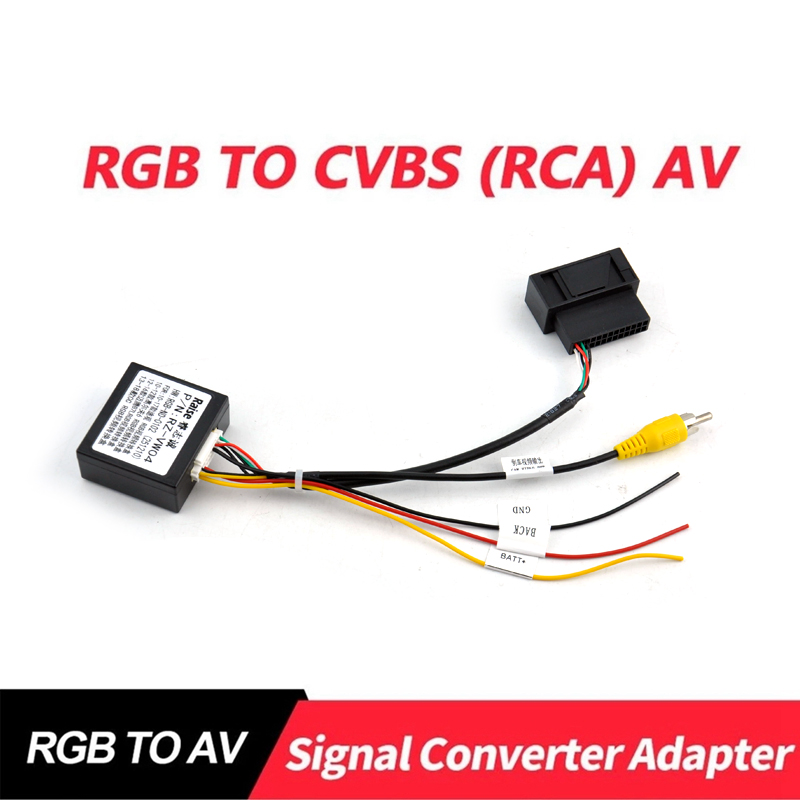 For OEM Factory Car Backup Rear View Camera RGB to AV Converter Adapter Box for Volkswagen VW Passat CC Tiguan Magotan