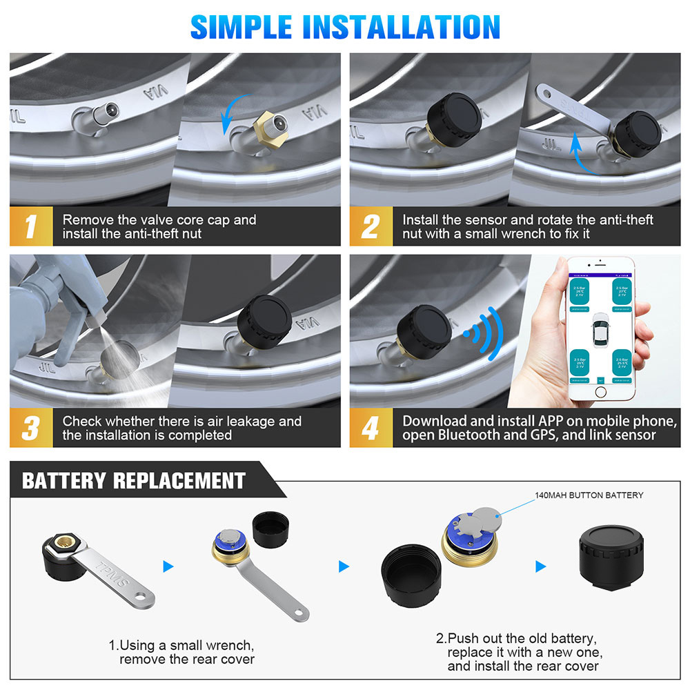 USB Android TPMS Tire Pressure Monitoring System Display for Android Car DVD Radio Player