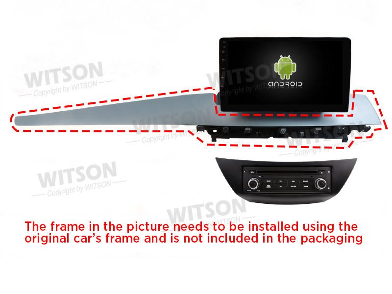 9985/2985 nine-inch and 10.1-inch Android screen mounted on the Renault Laguna 3 top dash trim